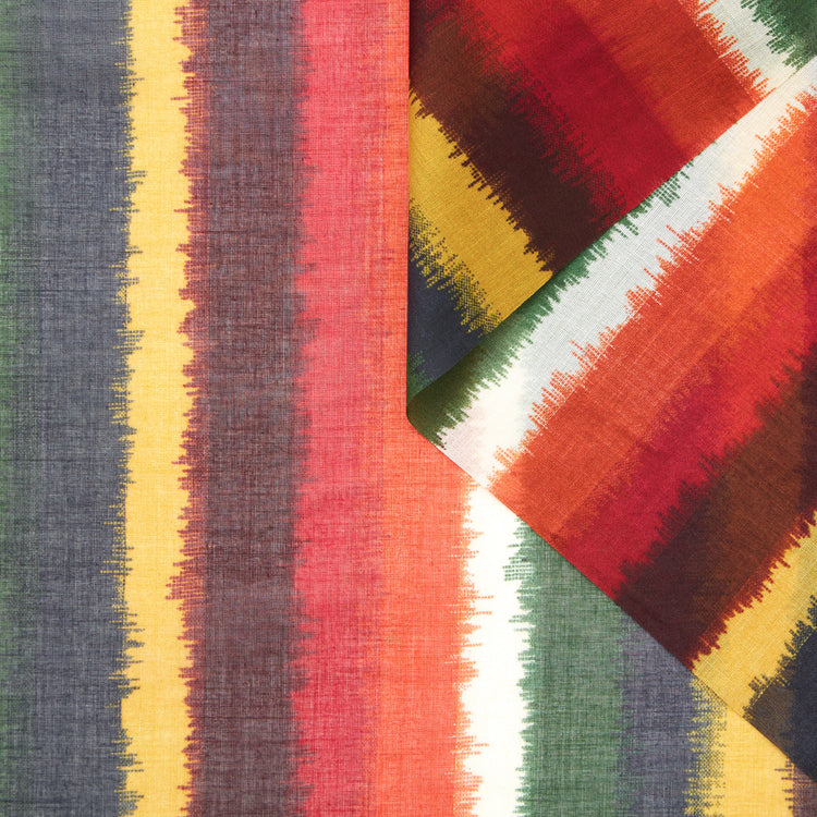 T22N01344 | Multicolor Blurry Stripe Cotton Voile - view 1