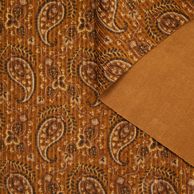 t23a05524 | Velours Côtelé de Coton Motif Paisley