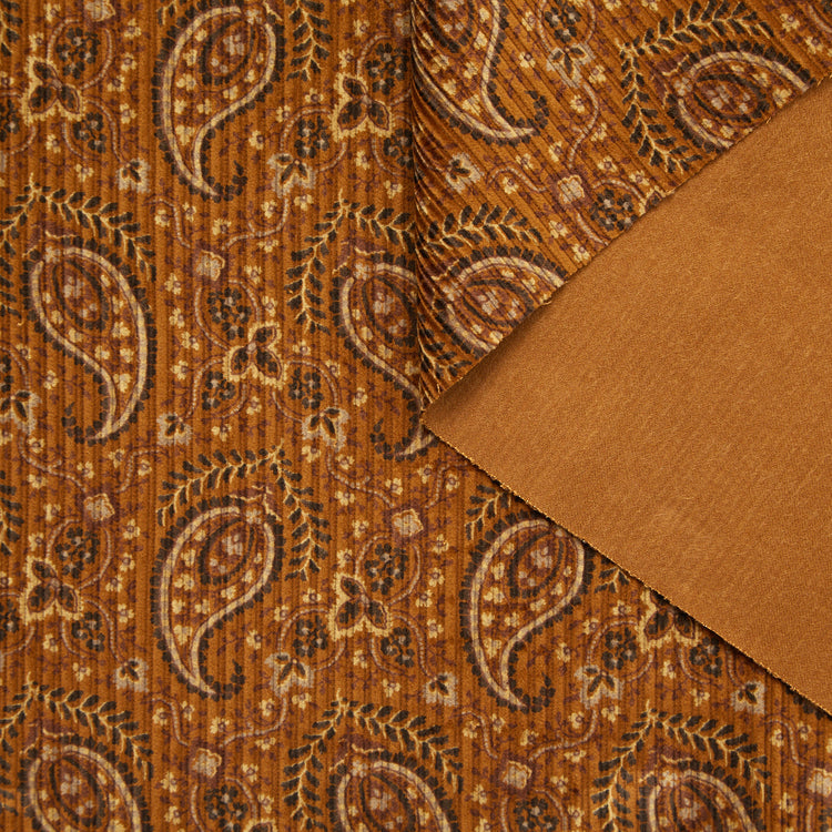 t23a05524 | Velours Côtelé de Coton Motif Paisley - vue 1