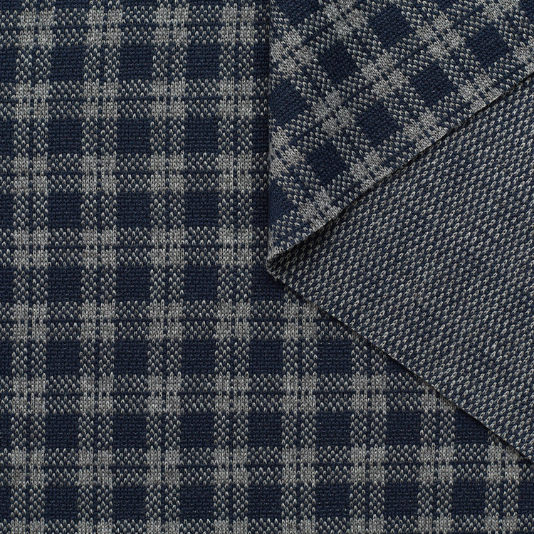 t23c04946 | Maille Chiné à Carrreaux en Laine - vue 1