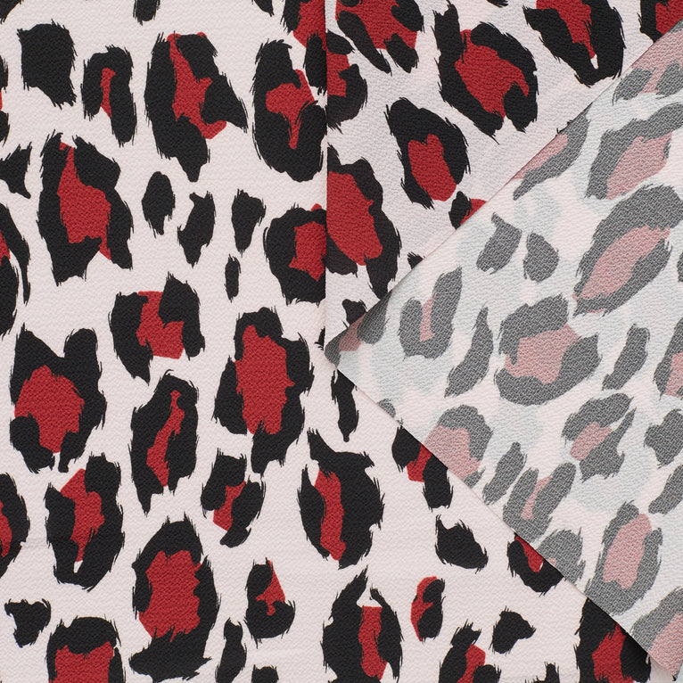 T23K04193 | Leopard Print Textured Crepe - view 1