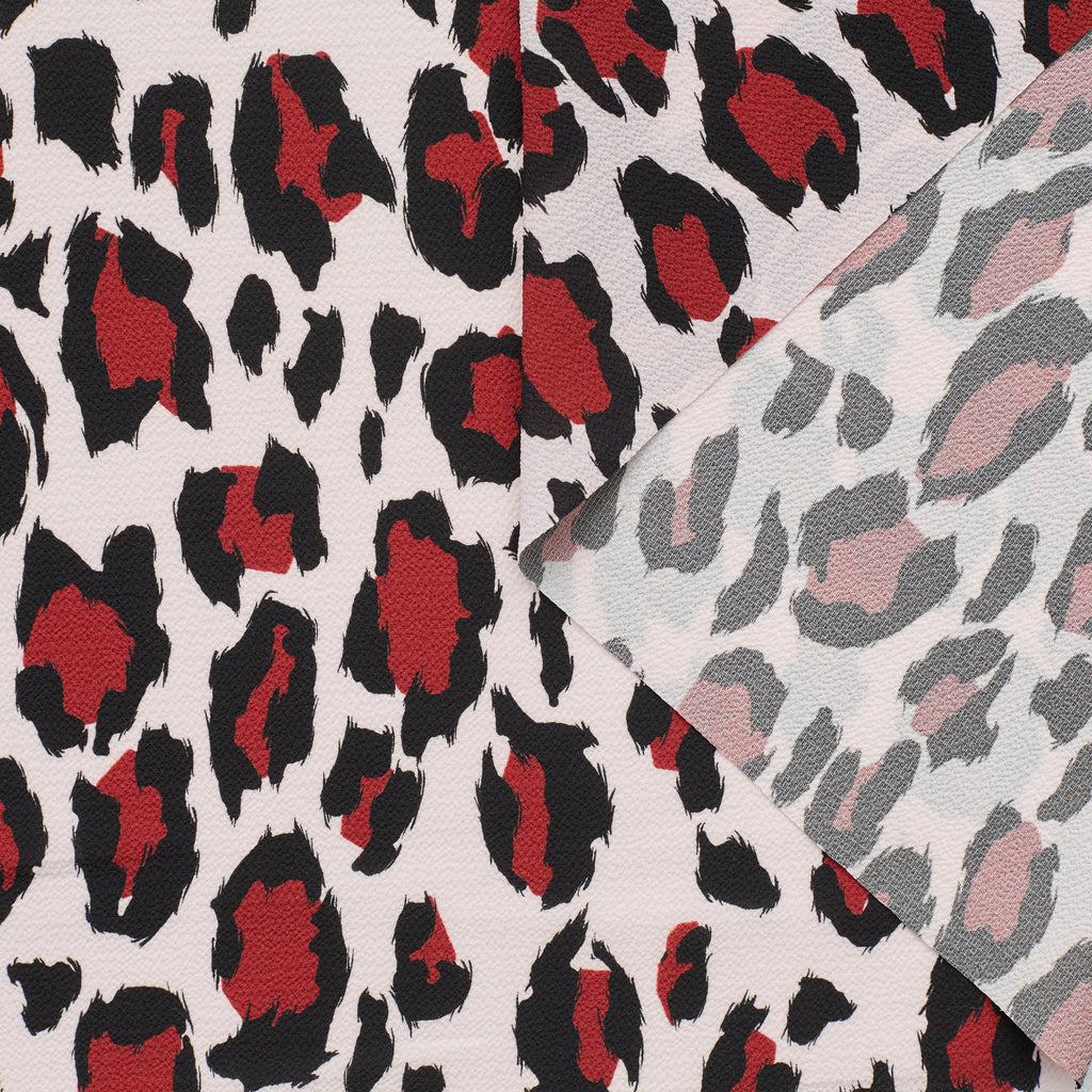 Crêpe texturé à imprimé léopard
