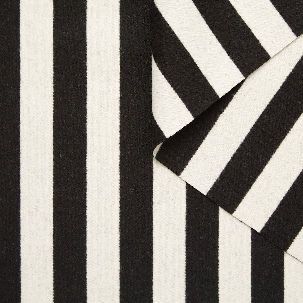 T23V05822 | Laine & Soie Rayé Séparable pour Manteau