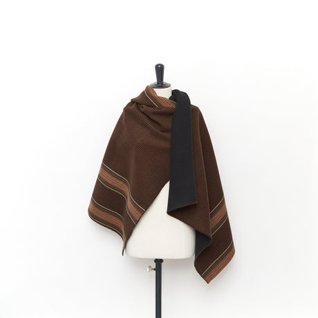  Laine & Cachemire Rayé Séparable pour Manteau