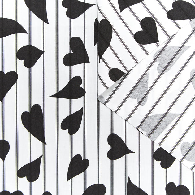 T23W06059 | Popeline à Rayures Coeur