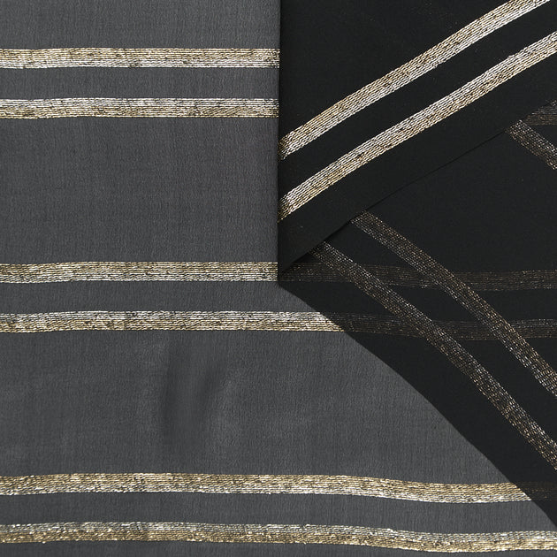 T24A09227 | Metallic Stripe Silk Muslin