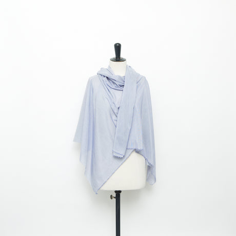  Voile Rayé en Coton & Soie