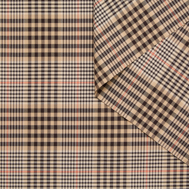 T24D11212 | Gabardine de Coton à Carreaux Déperlante