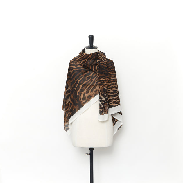 T24J06788 | Tiger Print Silk Stretch Georgette
