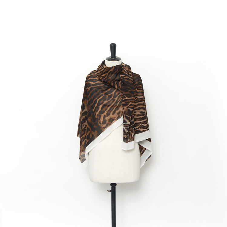 T24J06788 | Tiger Print Silk Stretch Georgette - view 2