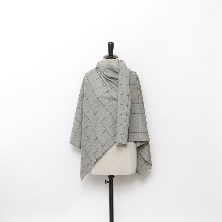 T24M09891 | Drap de Laine Frangé à Carreaux - vue 2