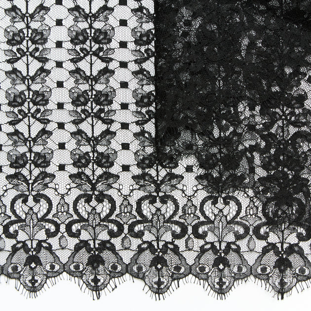 T24M10420 | Dentelle Chantilly Bourgeons de Fleurs en Soie