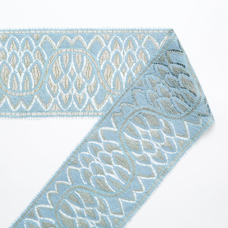 T24M10426 | Bande Dentelle Ecailles en Soie 11cm - vue 1