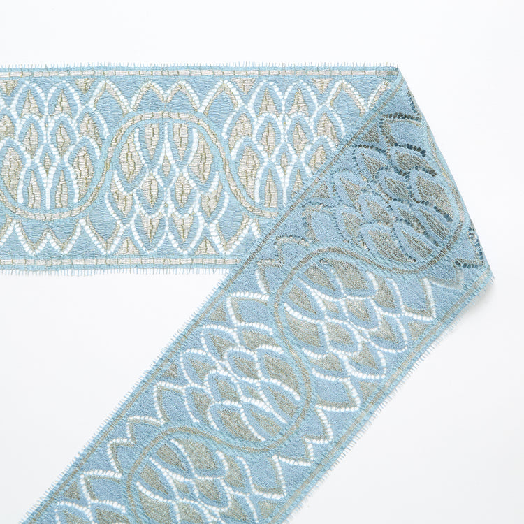 T24M10426 | Bande Dentelle Ecailles en Soie 11cm - vue 1
