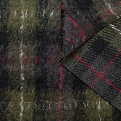 T24M10453 | Tartan Duveteux Double Face en Laine & Mohair