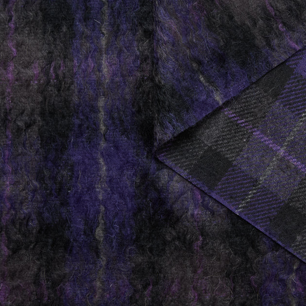 T24M10453 | Tartan Duveteux Double Face en Laine & Mohair