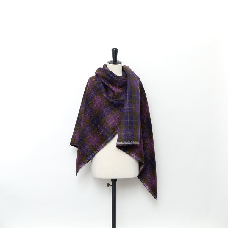 T24M10453 | Tartan Duveteux Double Face en Laine &amp; Mohair - vue 4
