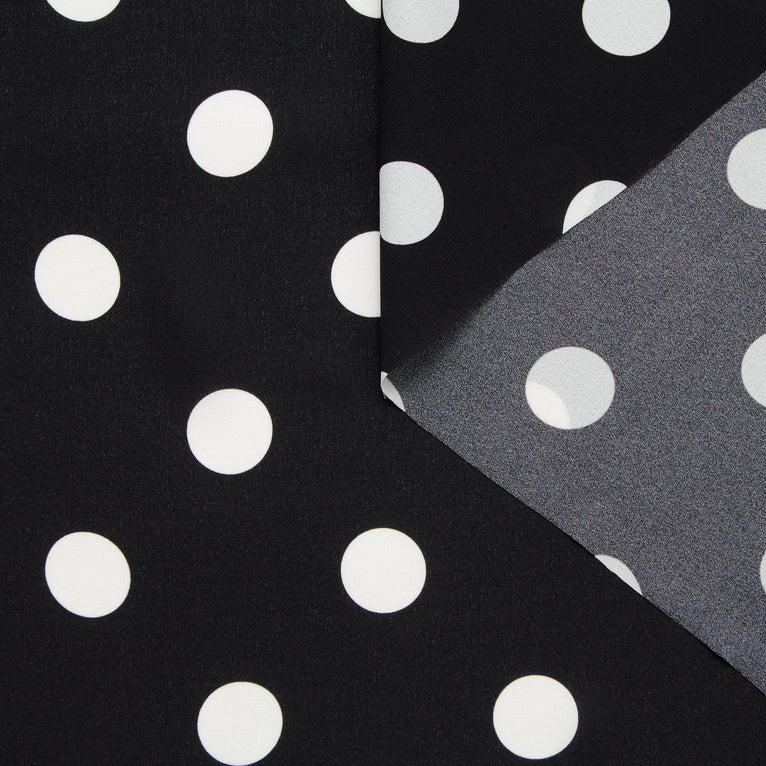 T24P12056 | Georgette de Soie Imprimée à Pois - vue 2