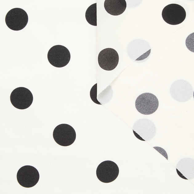 T24P12056 | Georgette de Soie Imprimée à Pois