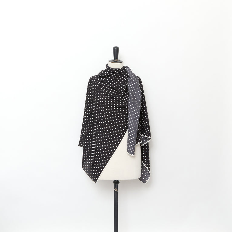 T24P12057 | Georgette de Soie Imprimée à Pois - vue 3