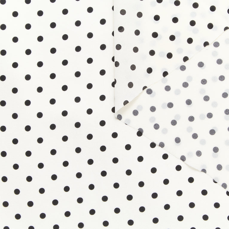 T24P12057 | Georgette de Soie Imprimée à Pois - vue 1