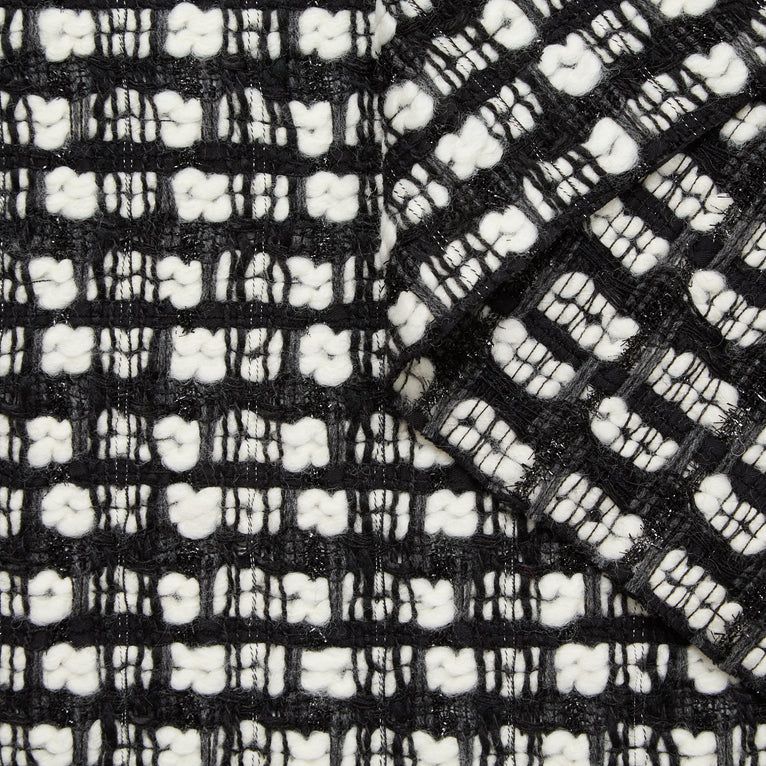 T24P12073 | Tweed à Carreaux en Laine Vierge - vue 1