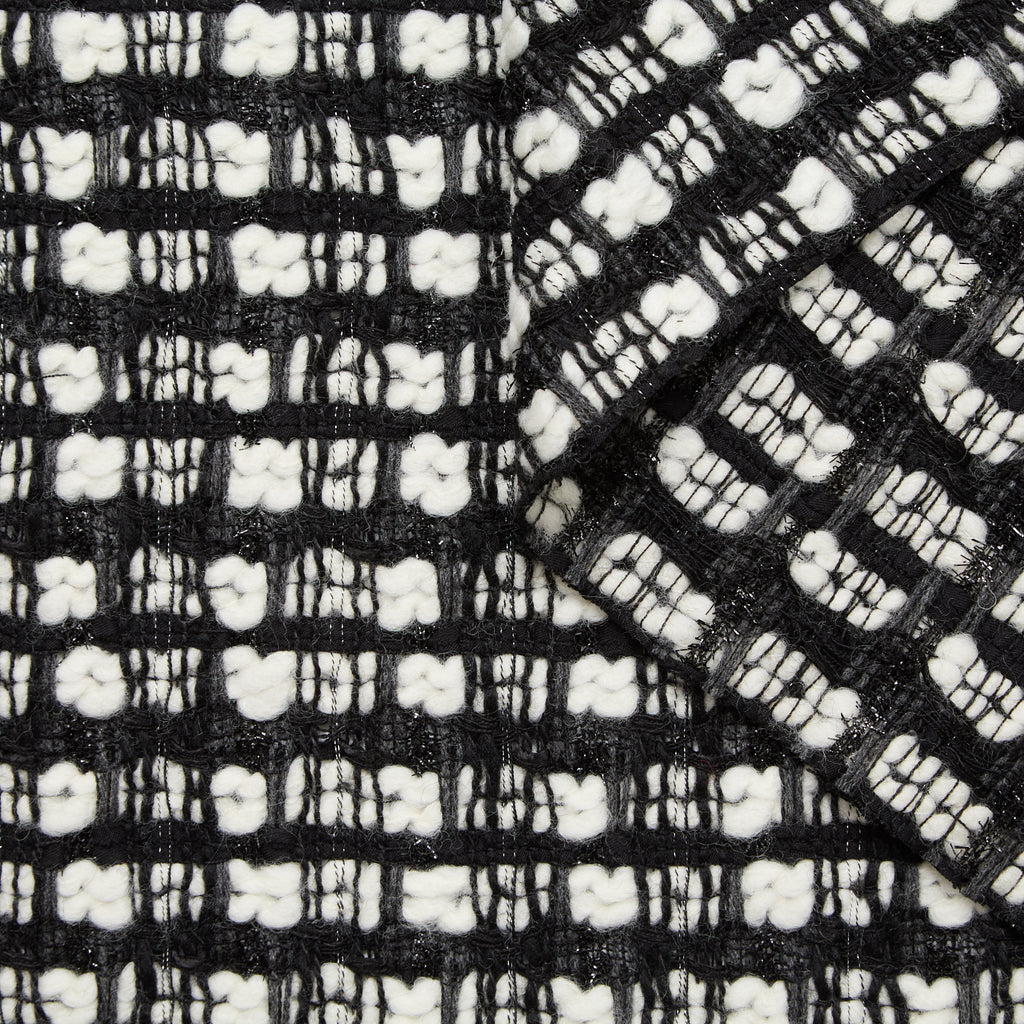 T24P12073 | Tweed à Carreaux en Laine Vierge