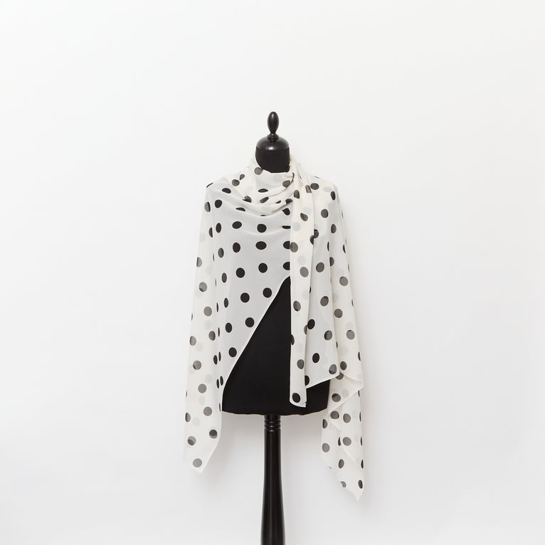T24P12075 | Dots Printed Silk Muslin - view 2