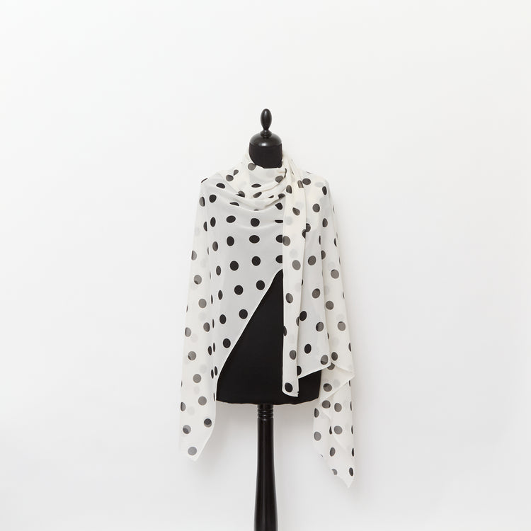 T24P12075 | Dots Printed Silk Muslin - view 2