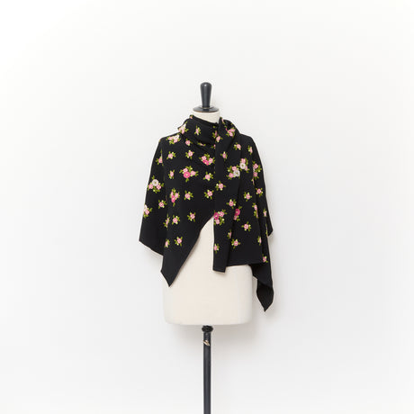  Embroidered Flowers on Crepe