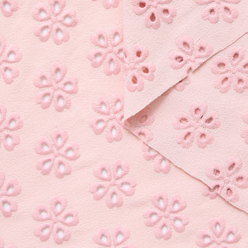 T24P13192 | Crêpe à Fleurs Brodées