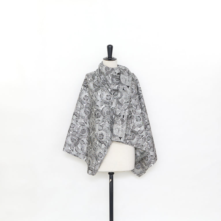 T24P13203 | Jacquard Fleuri en Soie et Coton - vue 2