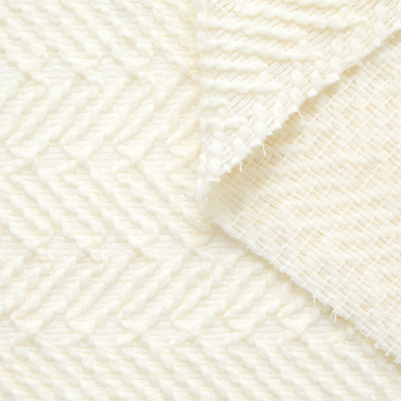 T24P13220 | Tweed Moelleux à Maxi Chevrons en Laine