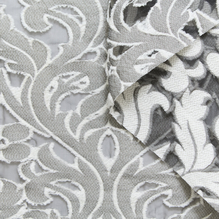 T24P13263 | Fil coupé Damas en Laine Mélangée sur Jacquard Organza - vue 1