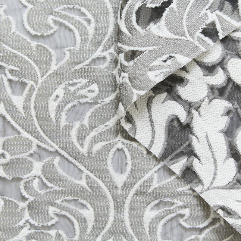 T24P13263 | Fil coupé Damas en Laine Mélangée sur Jacquard Organza