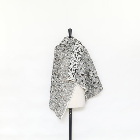  Fil coupé Damas en Laine Mélangée sur Jacquard Organza