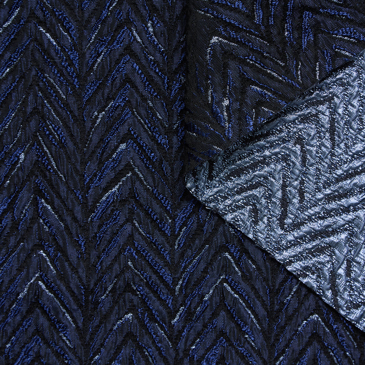 T24P13295 | Jacquard Brillant à Chevrons en Coton - vue 1