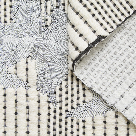 T24P13324 | Jacquard à Oiseaux sur Tweed Moelleux en Laine Vierge et de Soie
