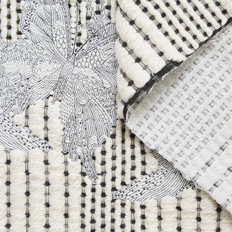 T24P13324 | Birds Virgin Wool &amp; Silk Jacquard on Fluffly Wool Tweed - view 1