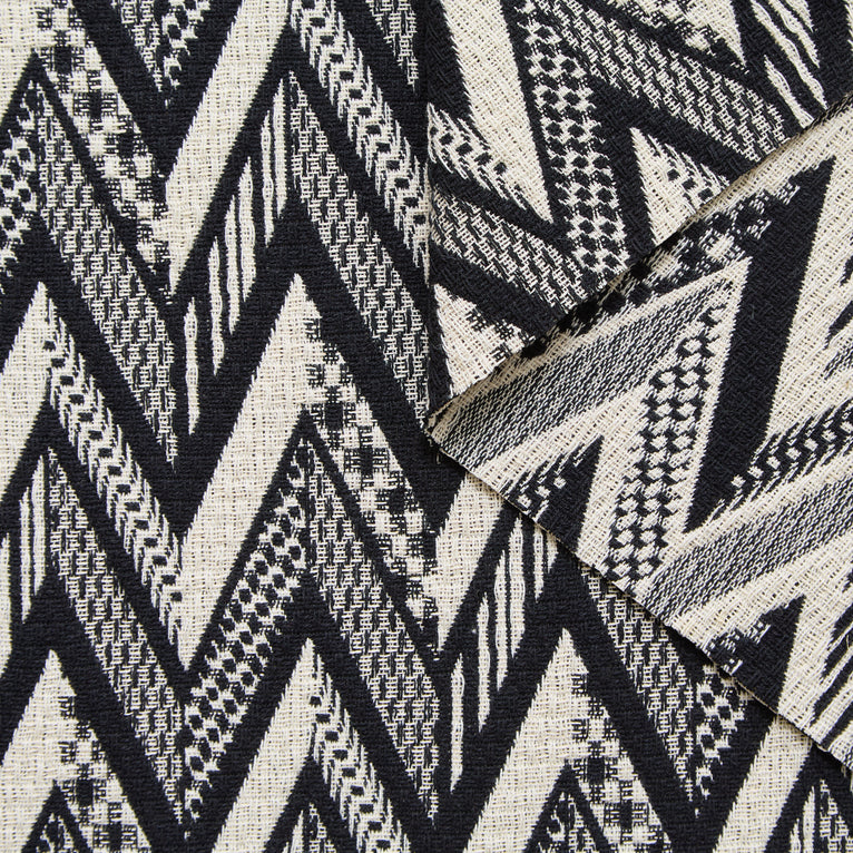 T24P13326 | Jacquard Fantaisie Bicolore à Chevrons en Coton - vue 1