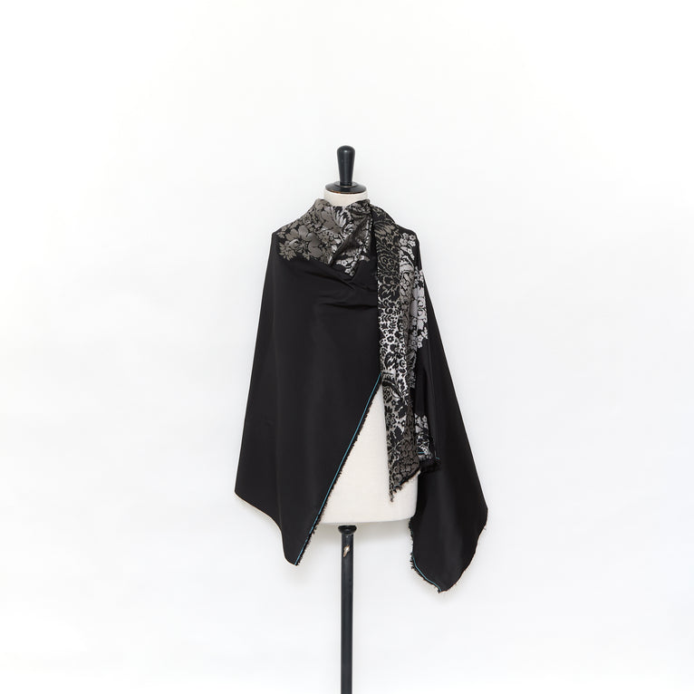 T24P13382 | Floral Damask Placed Jacquard Silk Taffeta - view 2