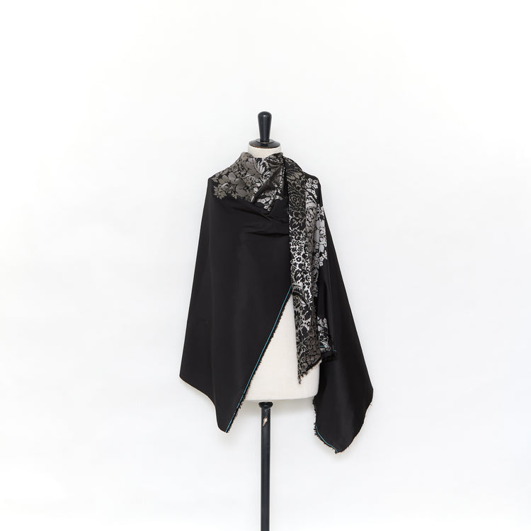 T24P13382 | Floral Damask Placed Jacquard Silk Taffeta - view 2