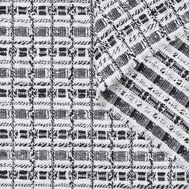 T24P13392 | Tweed Bicolor en Coton à Mini Carreaux