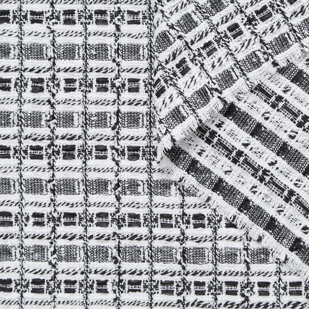 T24P13392 | Tweed Bicolor en Coton à Mini Carreaux