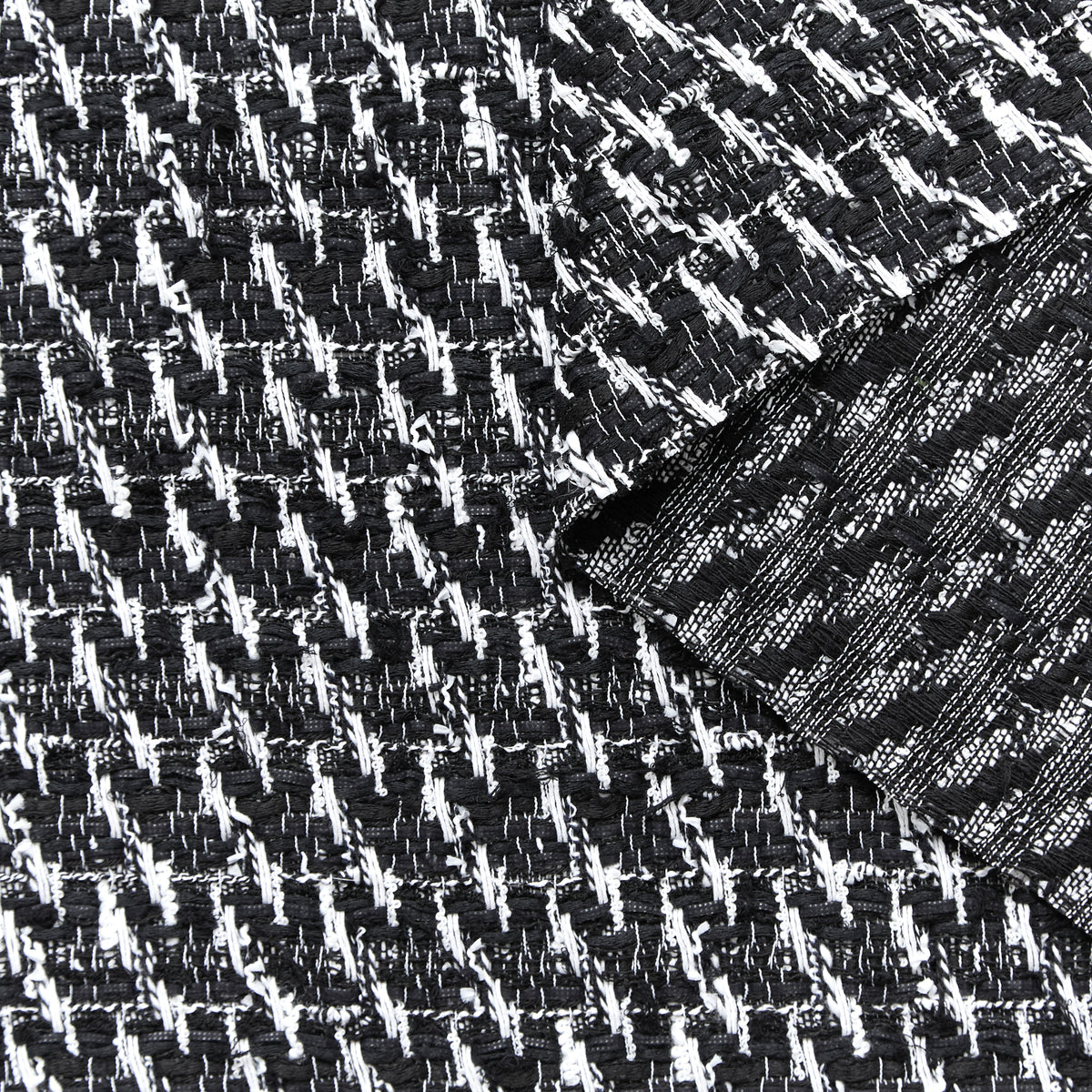 T24P13394 | Tweed de Coton Bicolore Géométrique