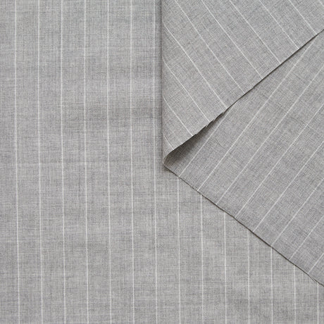 T25B13542 | Melange Pinstripe Virgin Wool Suiting RWS