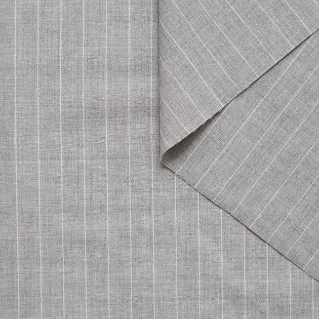T25B13542 | Suiting Chiné à Fines Rayures en Laine Vierge RWS