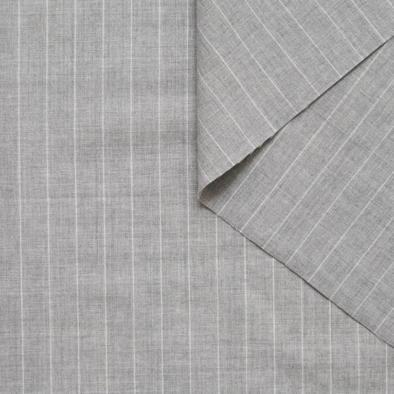 T25B13542 | Melange Pinstripe Virgin Wool Suiting RWS - view 1