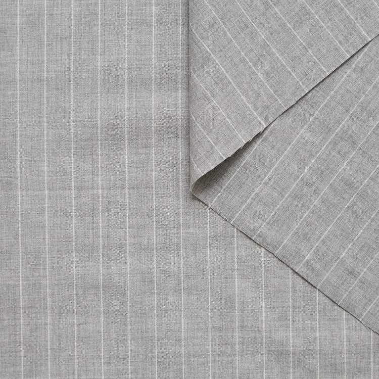 T25B13542 | Melange Pinstripe Virgin Wool Suiting RWS - view 1