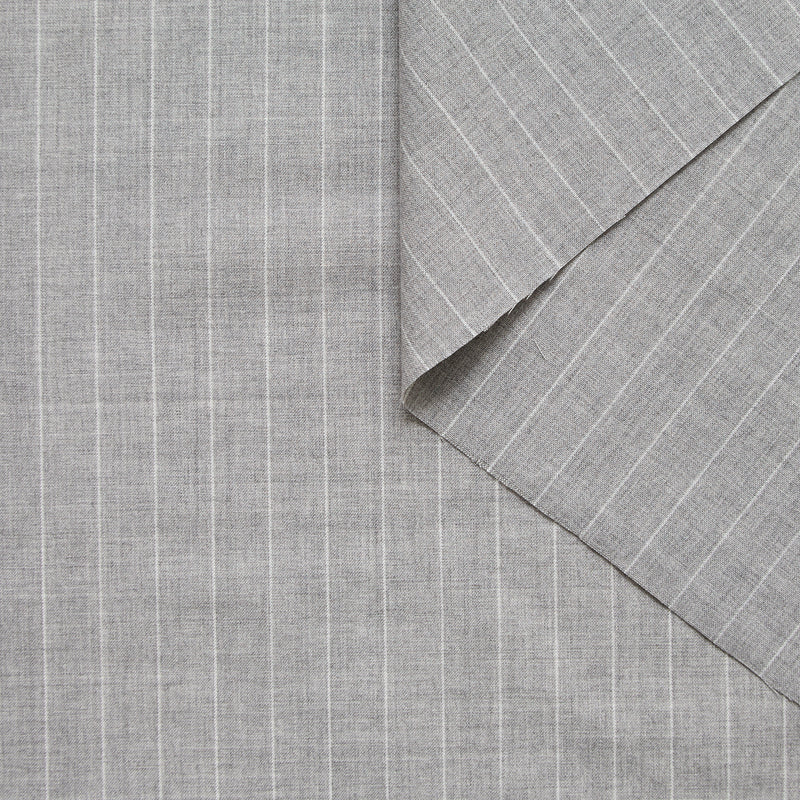T25B13542 | Suiting Chiné à Fines Rayures en Laine Vierge RWS